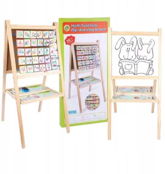Șevalet din lemn pliabil multifuncțional, cod 2552D