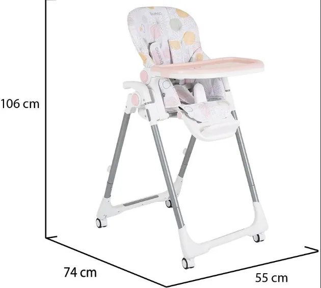 Scaun pentru hranire pliabil Moni Bueno Pink Scaun pentru hranire pliabil Moni Bueno Pink