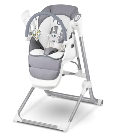 Scaun de masa cu funcție de balansare Lionelo Niles Gray Scaun de masa cu funcție de balansare Lionelo Niles Gray