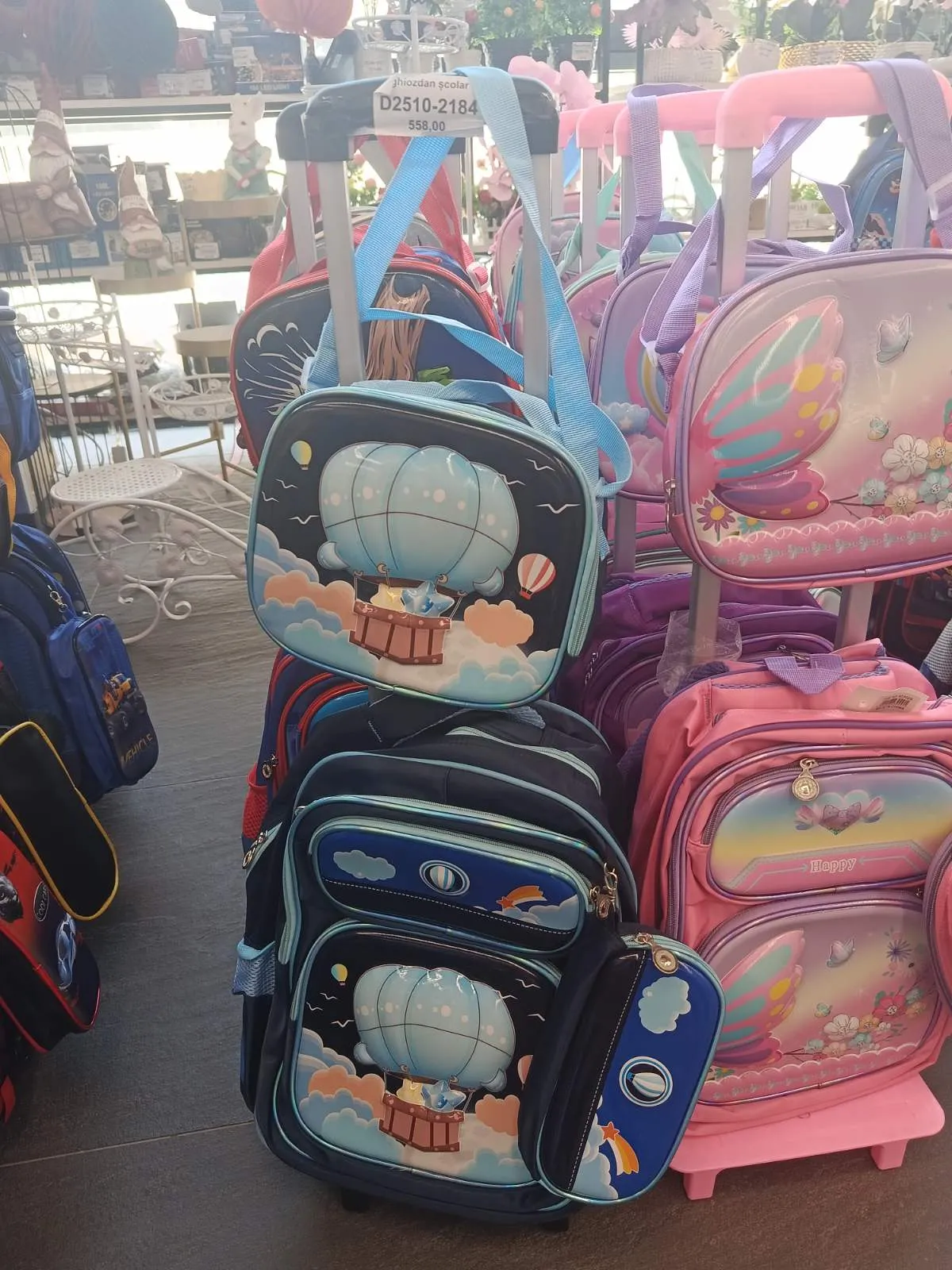 rucsac școlar pe roți balon cu aer