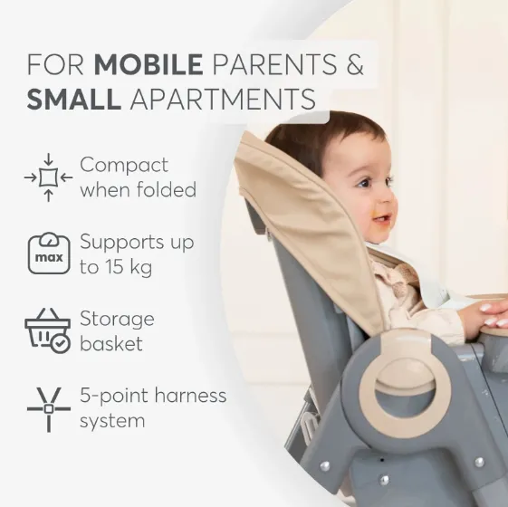 Scaun de masă Kikkaboo Comfy+ Grey Scaun de masă Kikkaboo Comfy+ Grey