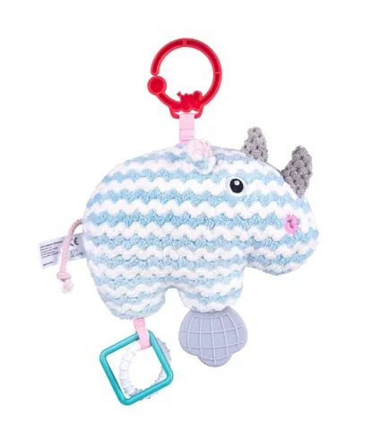 Jucărie pentru pătuț și cărucior Moni Bali Bazoo Knit Rhinoceros
