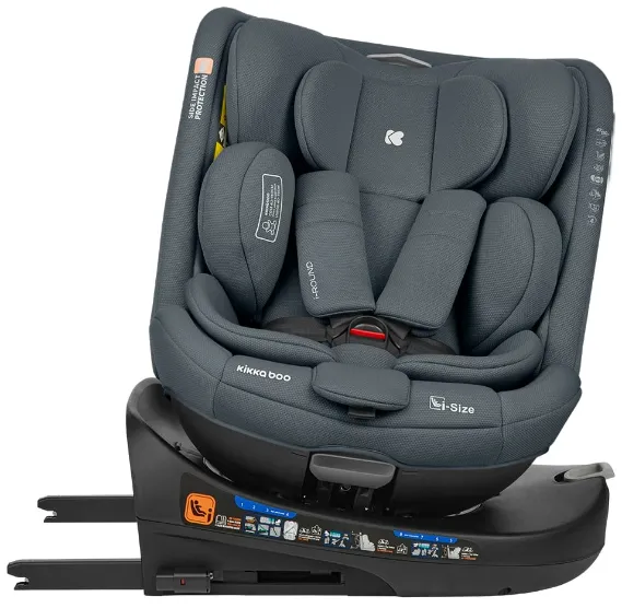 Scaun auto 40-150 cm (i-Size) Isofix KikkaBoo i-Round Dark Grey, rotativ 360 Scaun auto 40-150 cm (i-Size) Isofix KikkaBoo i-Round Dark Grey, rotativ 360
