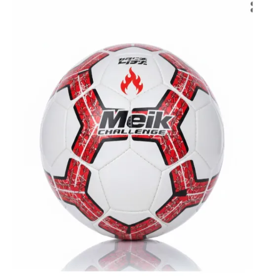 Minge de fotbal Size 5 Machine-Stitched alb-roșu, cod 2158D