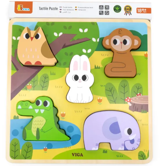 Puzzle tactil – inserție „Animalele din pădure”, 5 elem. Puzzle tactil – inserție „Animalele din pădure”, 5 elem.