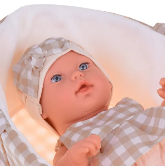 Păpușă „Bebeluș” cu landou și iepuraș de pluș, 33 cm Păpușă „Bebeluș” cu landou și iepuraș de pluș, 33 cm