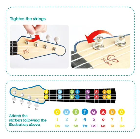 Chitara Ukulele cu lumini, Albastră Chitara Ukulele cu lumini, Albastră