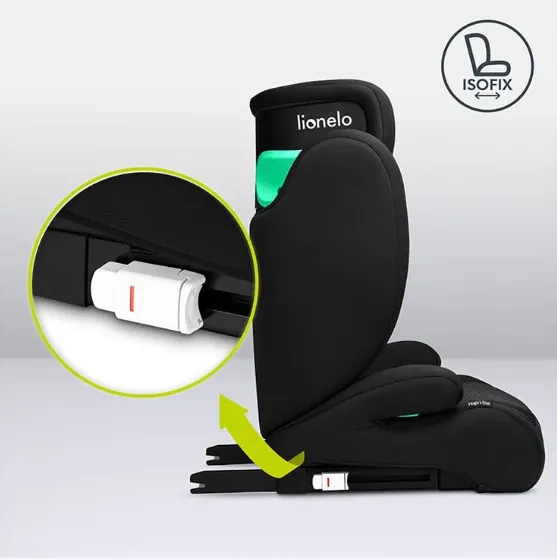 Scaun auto 100-150 cm (i-Size) Isofix Lionelo Hugo Sporty Black Red Scaun auto 100-150 cm (i-Size) Isofix Lionelo Hugo Sporty Black Red