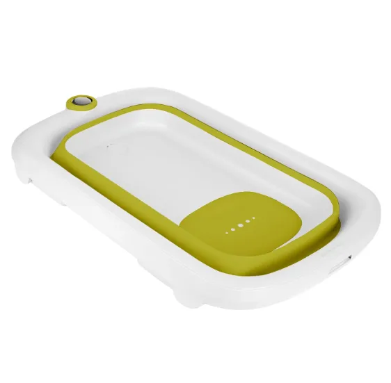 Cadita pliabila cu termometru Kikkaboo Rio Yellow, 83 cm Cadita pliabila cu termometru Kikkaboo Rio Yellow, 83 cm