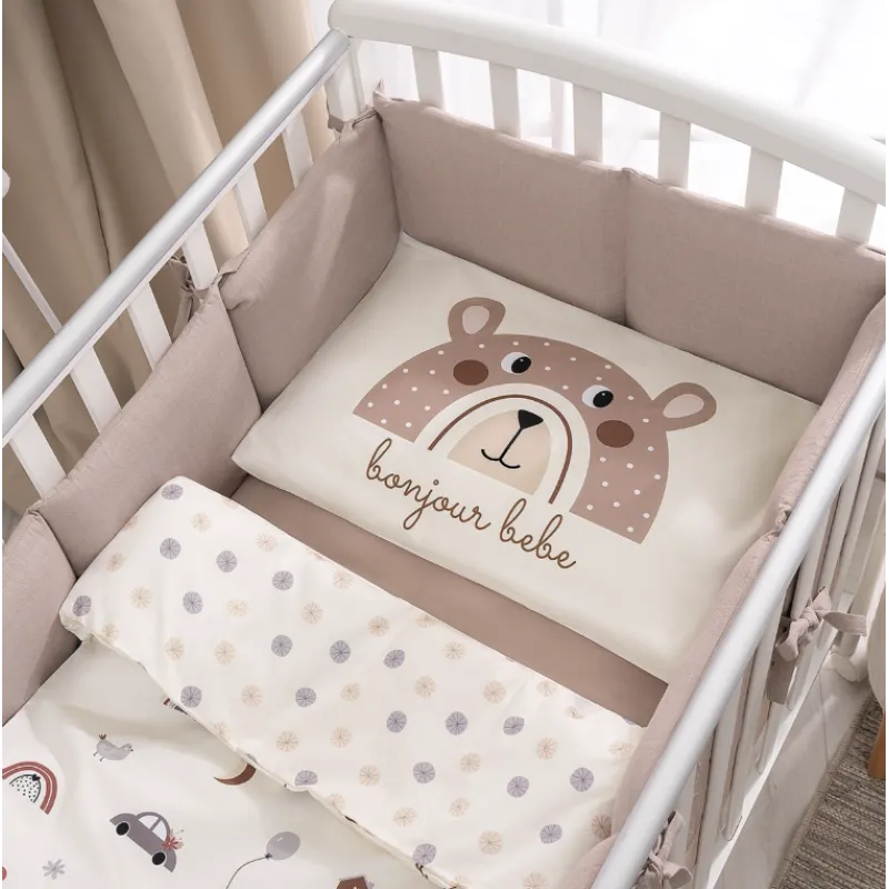Lenjerie de pat pentru copii Perina Bonjour Bebe (BB3-01.1) Bej Lenjerie de pat pentru copii Perina Bonjour Bebe (BB3-01.1) Bej