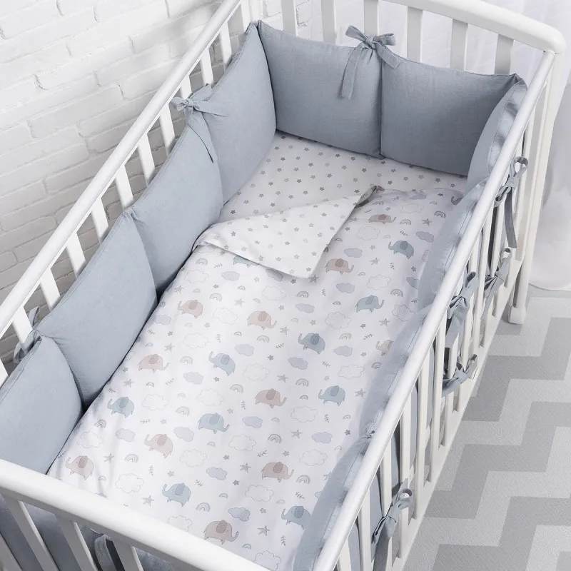 Protecție pentru patuț Perina Soft Cotton (CK1/4-05.10) Albastru Protecție pentru patuț Perina Soft Cotton (CK1/4-05.10) Albastru
