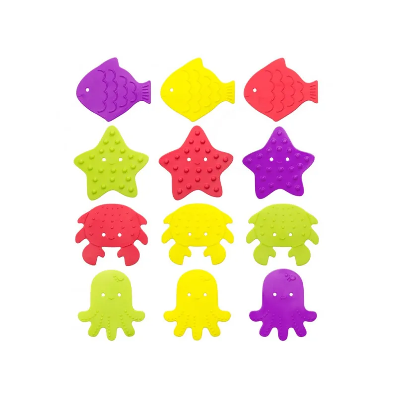 Set de mini-covorase anti-alunicare Roxy Kids „Sea Animals”, 12 buc. (RBM-010-12) Bright colors