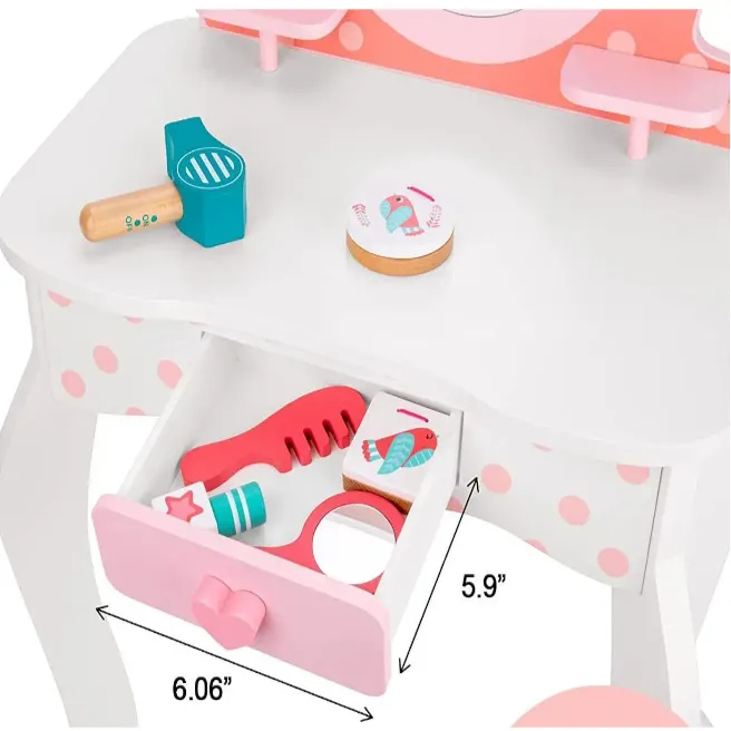 Măsuță de toaletă cu scaun Tooky Toy, cod 1858D Măsuță de toaletă cu scaun Tooky Toy, cod 1858D