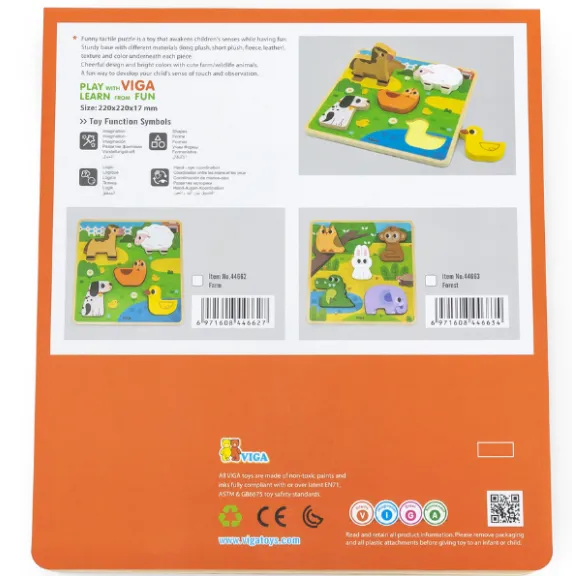 Puzzle tactil – inserție „Animalele din pădure”, 5 elem. Puzzle tactil – inserție „Animalele din pădure”, 5 elem.
