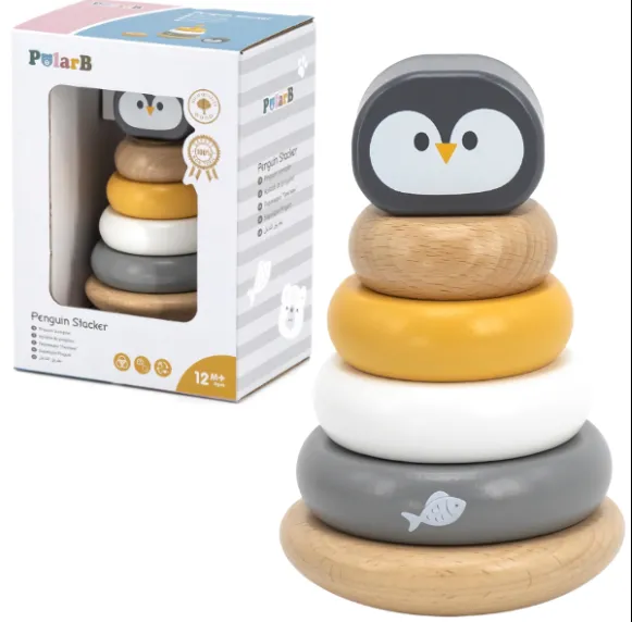 Piramidă din lemn „Pinguin” Piramidă din lemn „Pinguin”
