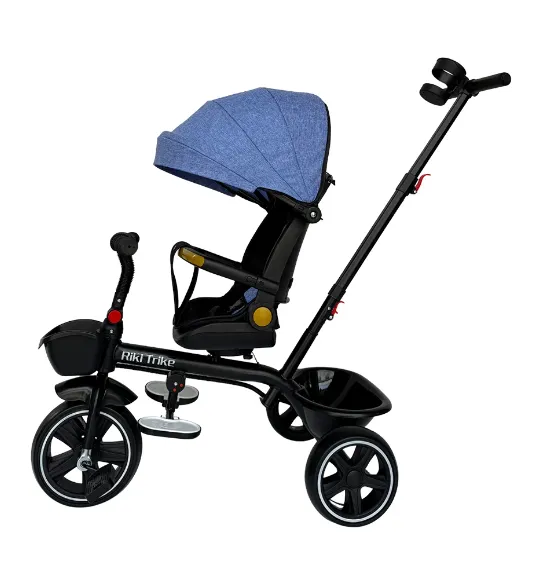 Tricicletă pentru copii cu scaun rotativ 360°, albastru (95971)