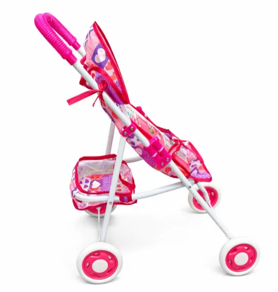 Carucior pentru papusi roz, cod 10047a