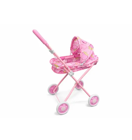 Carucior pentru papusi cu capsuni, roz, cod 982031
