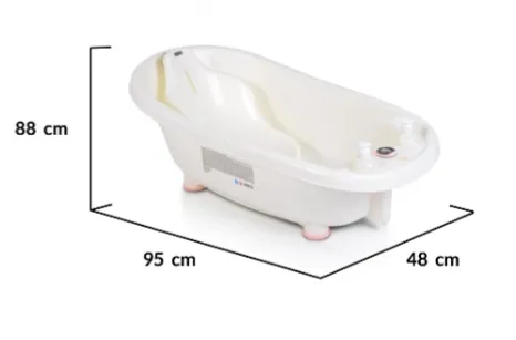 Cădiță cu suport și termometru Moni Bubble Pink, 95 cm Cădiță cu suport și termometru Moni Bubble Pink, 95 cm