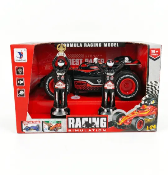 Mașină inerțială, F1, cu figurine, negru, cod 10073b