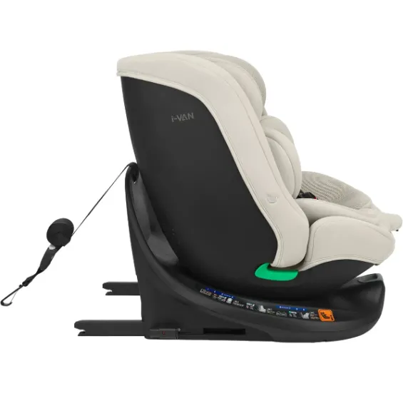 Scaun auto 40-150 cm (i-Size) Isofix KikkaBoo i-Van Light Beige, rotativ 360 Scaun auto 40-150 cm (i-Size) Isofix KikkaBoo i-Van Light Beige, rotativ 360