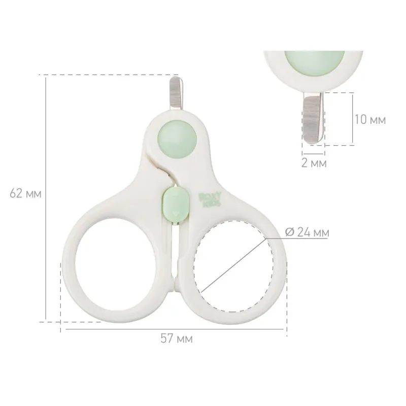 Foarfece de unghii pentru nou-nascuti cu lacat Roxy Kids, Mint (RPS-001) Foarfece de unghii pentru nou-nascuti cu lacat Roxy Kids, Mint (RPS-001)