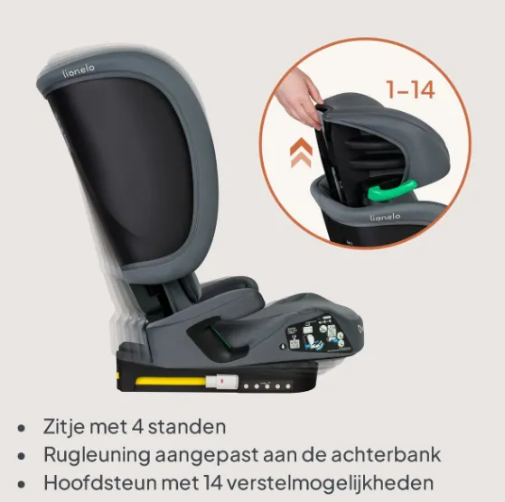 Scaun auto 100-150 cm (i-Size) Isofix Lionelo Orin Grey Graphite Scaun auto 100-150 cm (i-Size) Isofix Lionelo Orin Grey Graphite