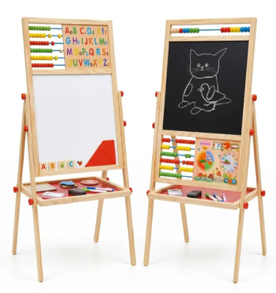 Șevalet din lemn cu două fețe, 58*46*68 cm, cu litere englezești, cod 2556D