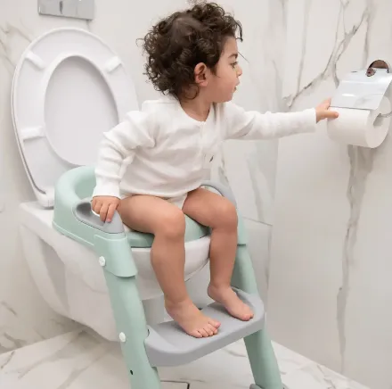 Colac pentru WC copii cu scară Kikkaboo Lea Mint, 12 luni + Colac pentru WC copii cu scară Kikkaboo Lea Mint, 12 luni +