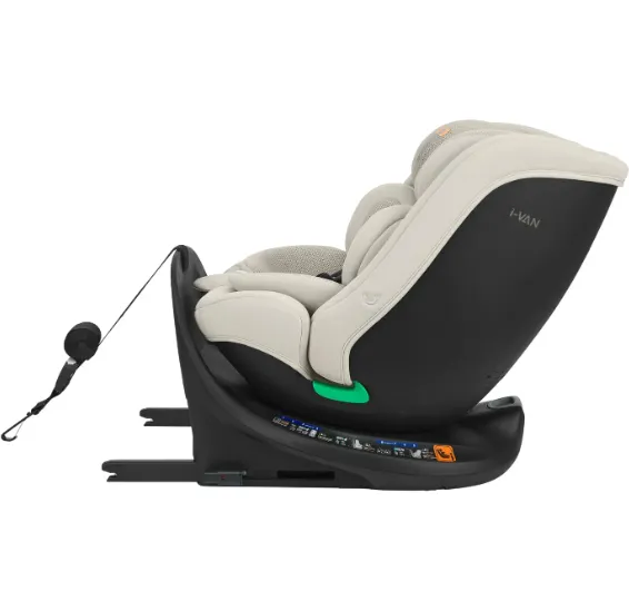 Scaun auto 40-150 cm (i-Size) Isofix KikkaBoo i-Van Light Beige, rotativ 360 Scaun auto 40-150 cm (i-Size) Isofix KikkaBoo i-Van Light Beige, rotativ 360
