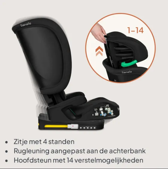 Scaun auto 100-150 cm (i-Size) Isofix Lionelo Orin Black Carbon Scaun auto 100-150 cm (i-Size) Isofix Lionelo Orin Black Carbon