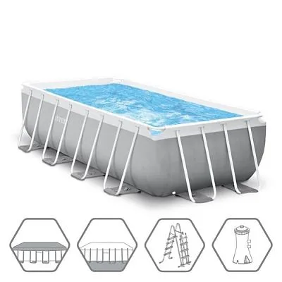 Bazin cu carcas Prism Frame 488х244х107 cm, 10874 l, filtre-pompa 3785 l/ora, scara, tent арт. 26792