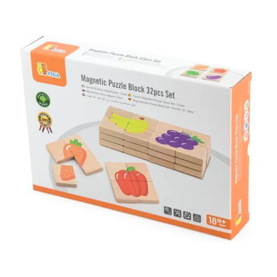 Puzzle-uri magnetice „Fructe” 32 elem. Puzzle-uri magnetice „Fructe” 32 elem.
