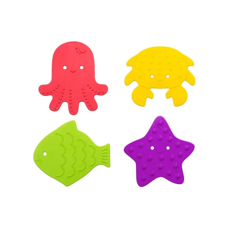 Set de mini-covorase anti-alunicare Roxy Kids „Sea Animals”, 4 buc. (RBM-010-4) Bright colors