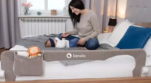 Barieră de protecție pentru pat Lionelo Eva Grey Melange, 150 cm Barieră de protecție pentru pat Lionelo Eva Grey Melange, 150 cm