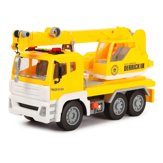 Camion-Macara cu inerție 1:12 (lumină) galben, cod 1834D Camion-Macara cu inerție 1:12 (lumină) galben, cod 1834D