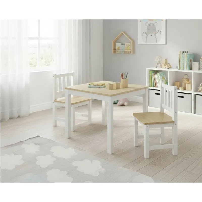 Masă din lemn Eucalyptus Karol (DS2-N03) Alb+Natural Masă din lemn Eucalyptus Karol (DS2-N03) Alb+Natural