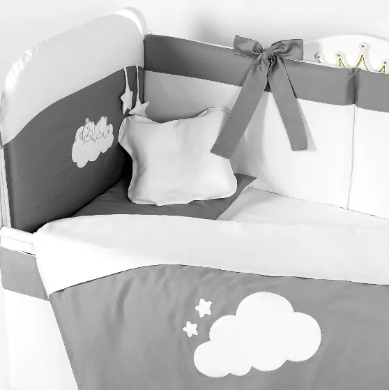 Lenjerie de patut 8 piese PM Satin Urs Gri Lenjerie de patut 8 piese PM Satin Urs Gri