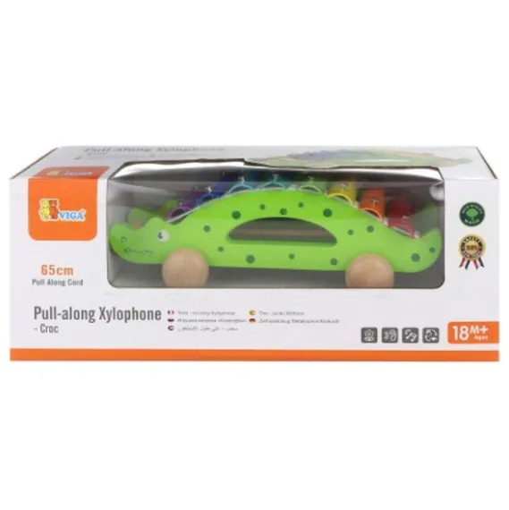Jucarie de tras, cu șiret „Xilofon – Crocodil” Jucarie de tras, cu șiret „Xilofon – Crocodil”