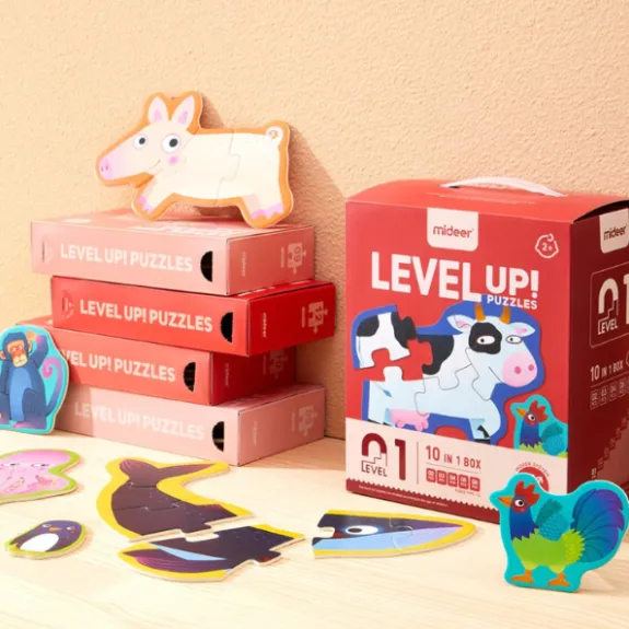 Seria de puzzle-uri „Animale”, 10 în 1, nivelul 1 Seria de puzzle-uri „Animale”, 10 în 1, nivelul 1