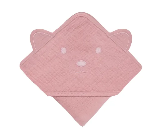 Prosop de baie Lionelo Muslin Hooded Towel Pink Baby, 80x80 cm Prosop de baie Lionelo Muslin Hooded Towel Pink Baby, 80x80 cm