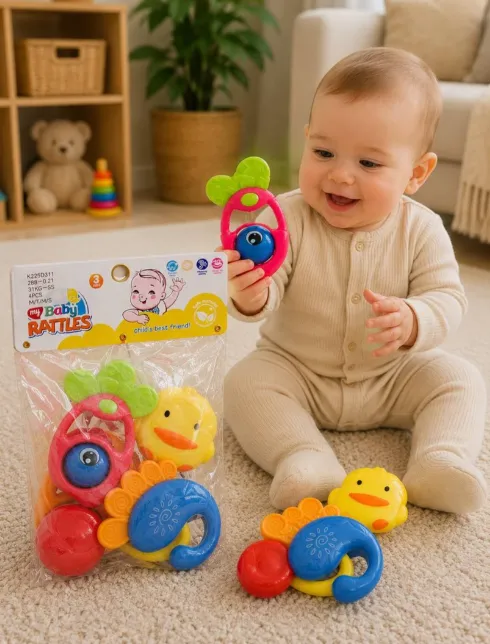 Set de zornăitori educative cu rățușcă pentru bebeluși