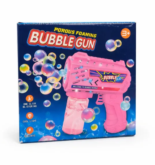 Pistol pentru baloane de sapun, roz, cod 10033b