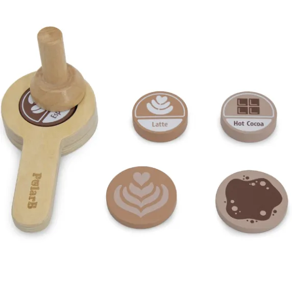 Set de joaca din lemn „Mașină de cafea cu accesorii.” Set de joaca din lemn „Mașină de cafea cu accesorii.”