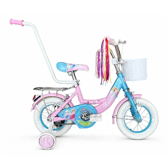Bicicletă pentru copii Princess 12″, cu roți ajutătoare și mâner pentru părinte (853163)