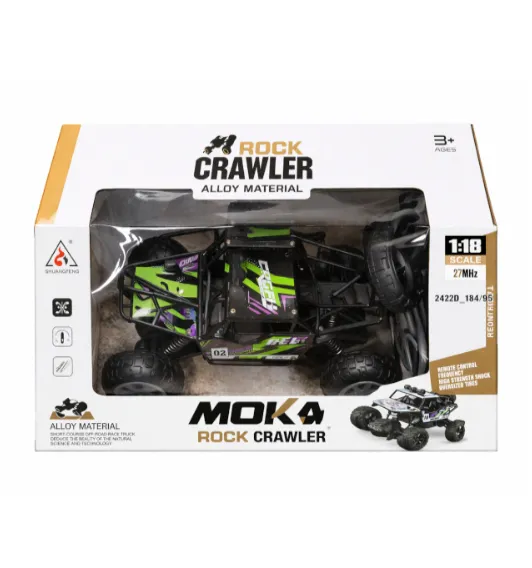 Mașină Rock Crawler 1:18 cu telecomanda, metalică, verde-roz, cod 2422D Mașină Rock Crawler 1:18 cu telecomanda, metalică, verde-roz, cod 2422D