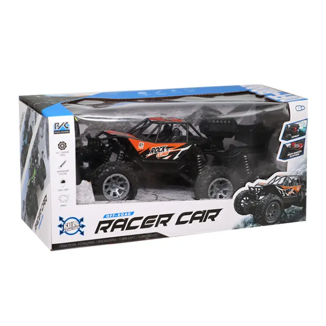 Mașină Buggy metal cu 6 roți cu telecomandă, orange, cod 822027