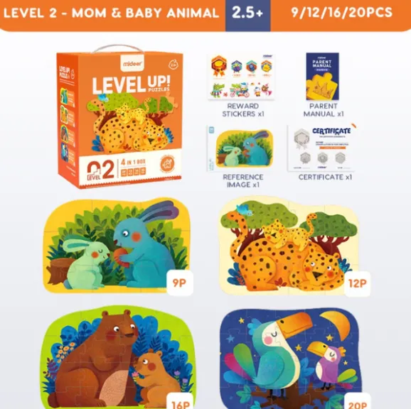 Seria de puzzle-uri „Mama și copilul”, 4 în 1, nivelul 2 Seria de puzzle-uri „Mama și copilul”, 4 în 1, nivelul 2