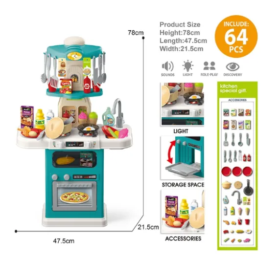 Mini-bucătăria „Fantezia culinară”, 64 elem. Mini-bucătăria „Fantezia culinară”, 64 elem.