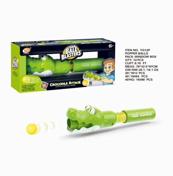 Jucarie pistol cu gloante moi, crocodil, YG12P